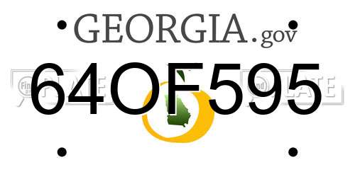 64OF595 Georgia License Plate