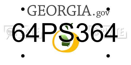 64PS364 Georgia License Plate