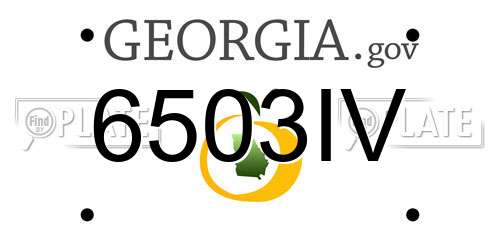 6503IV Georgia License Plate
