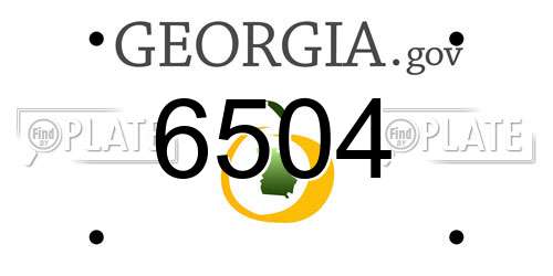 6504 Georgia License Plate