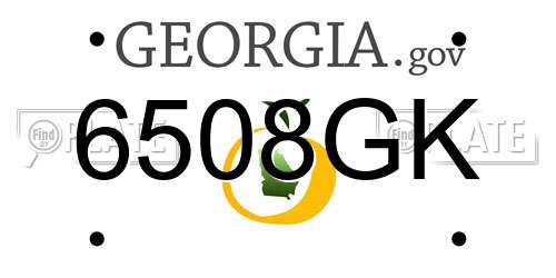 6508GK Georgia License Plate