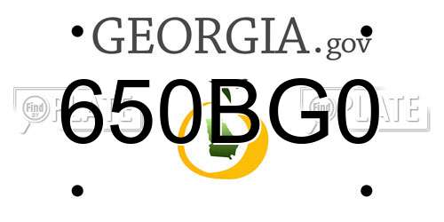 650BG0 Georgia License Plate