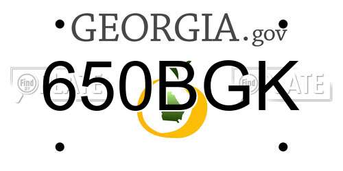 650BGK Georgia License Plate