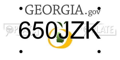 650JZK Georgia License Plate