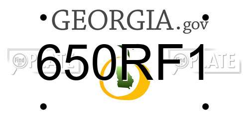 650RF1 Georgia License Plate