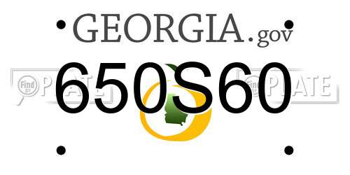650S60 Georgia License Plate