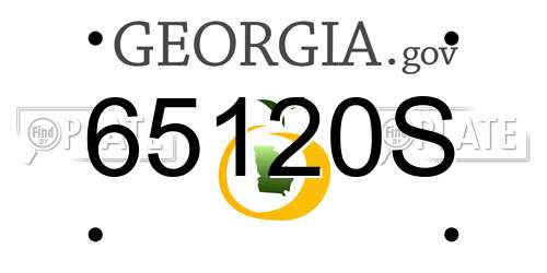 65120S Georgia License Plate