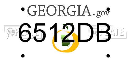 6512DB Georgia License Plate