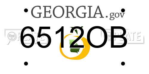 6512OB Georgia License Plate