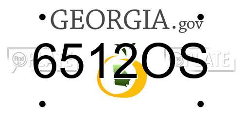 6512OS Georgia License Plate
