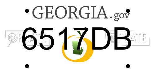 6517DB Georgia License Plate