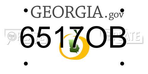 6517OB Georgia License Plate
