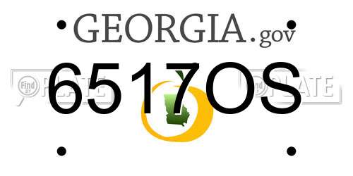 6517OS Georgia License Plate