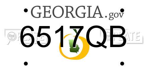6517QB Georgia License Plate