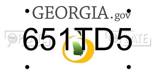 651TD5 Georgia License Plate