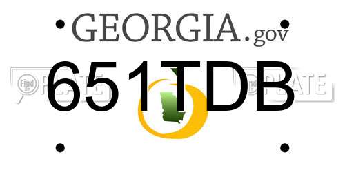 651TDB Georgia License Plate