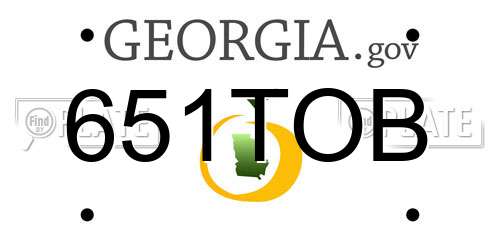 651TOB Georgia License Plate