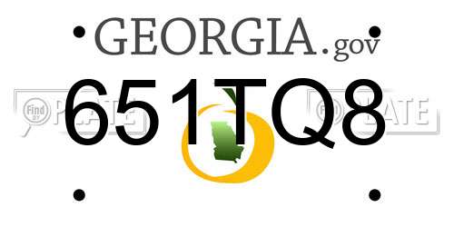 651TQ8 Georgia License Plate