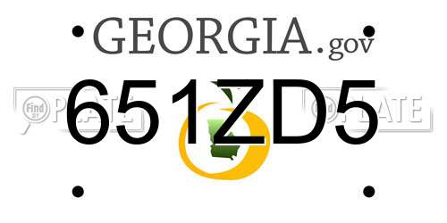 651ZD5 Georgia License Plate
