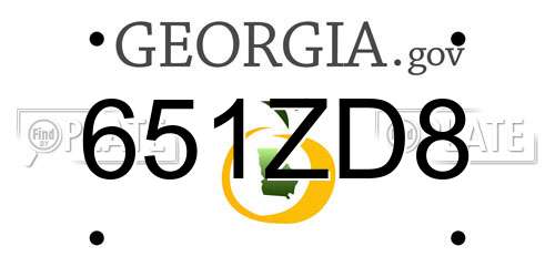 651ZD8 Georgia License Plate