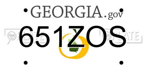 651ZOS Georgia License Plate