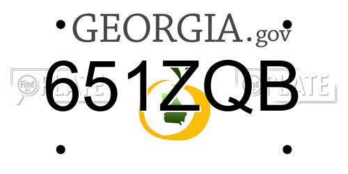 651ZQB Georgia License Plate