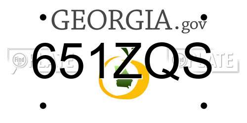 651ZQS Georgia License Plate