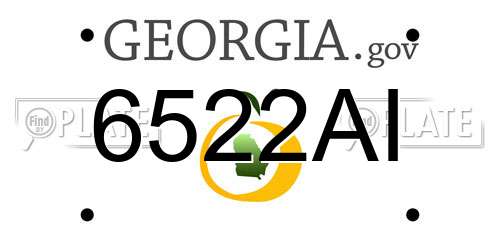 6522AI Georgia License Plate