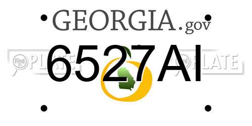 6527AI Georgia License Plate