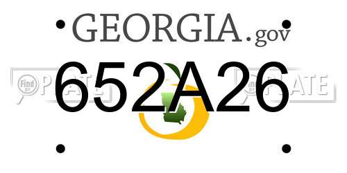 652A26 Georgia License Plate
