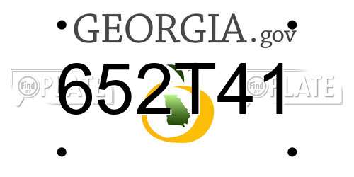 652T41 Georgia License Plate