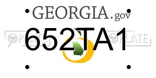 652TA1 Georgia License Plate