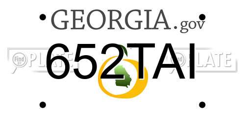 652TAI Georgia License Plate
