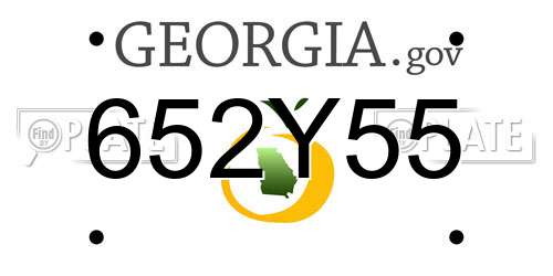 652Y55 Georgia License Plate