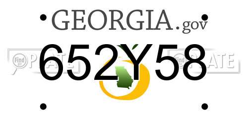 652Y58 Georgia License Plate
