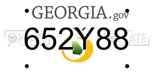 652Y88 Georgia License Plate