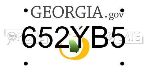 652YB5 Georgia License Plate