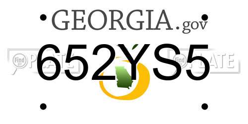 652YS5 Georgia License Plate