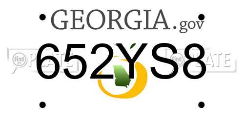 652YS8 Georgia License Plate