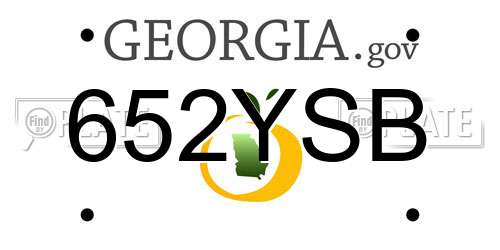 652YSB Georgia License Plate
