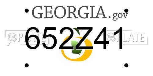 652Z41 Georgia License Plate