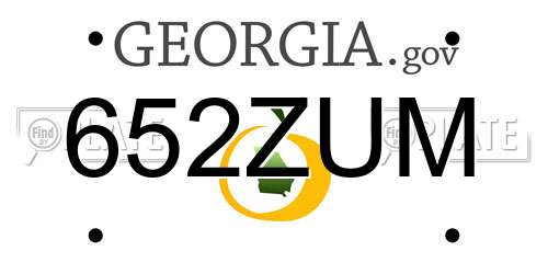 652ZUM Georgia License Plate