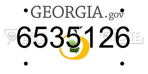 6535126 Georgia License Plate