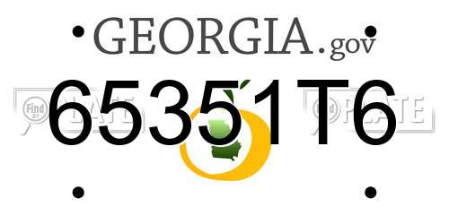 65351T6 Georgia License Plate