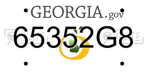 65352G8 Georgia License Plate