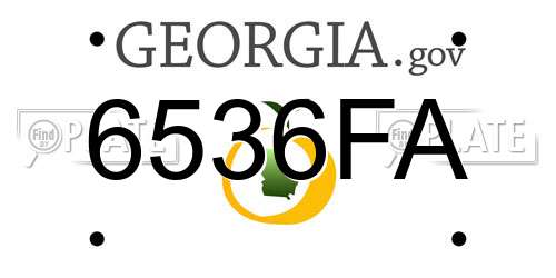 6536FA Georgia License Plate