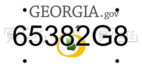 65382G8 Georgia License Plate