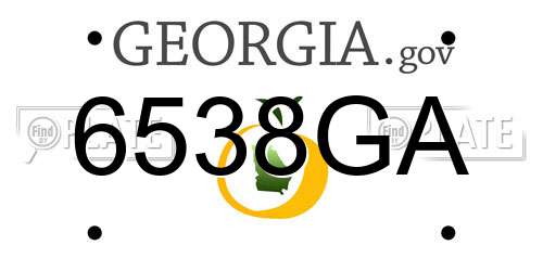 6538GA Georgia License Plate