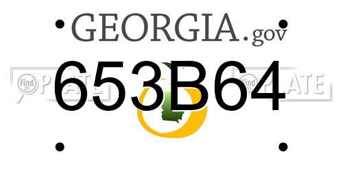653B64 Georgia License Plate