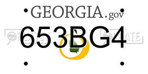 653BG4 Georgia License Plate